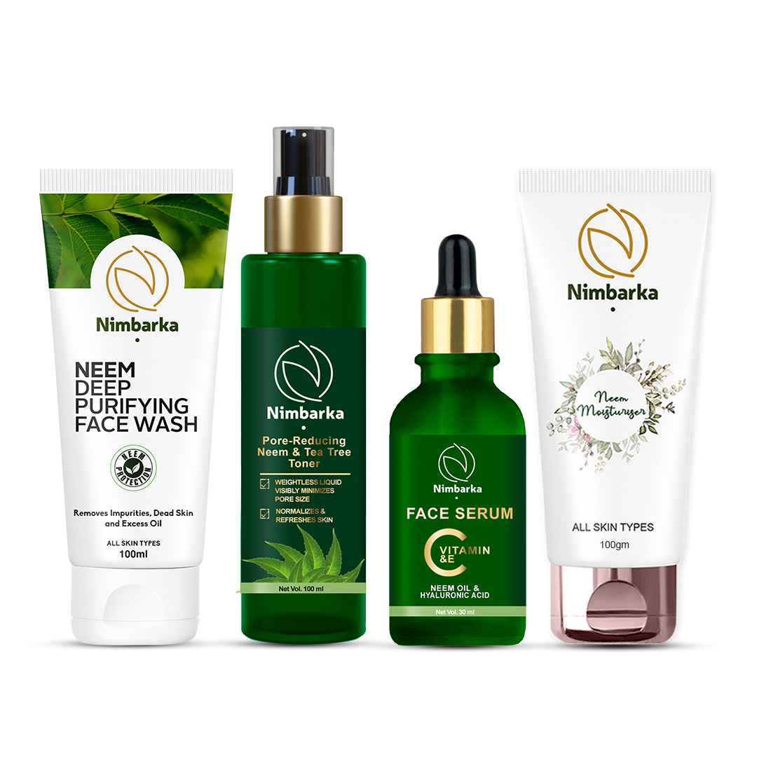 NEEM DEEP PURIFYING FACEWASH 100 ML + NEEM TEA TREE TONER 100 ML + FACE SERUM 30 ML + MOISTURIZER 100 ML